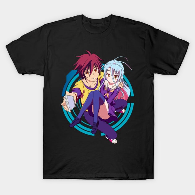 No Game No Life - Sora and Shiro T-Shirt by Hala Art